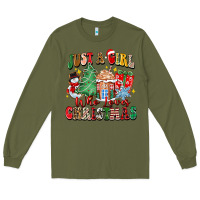Army Green just a girl who loves christmas Long Sleeve Tee - Zillion Design Studio