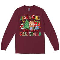 Burgundy just a girl who loves christmas Long Sleeve Tee - Zillion Design Studio