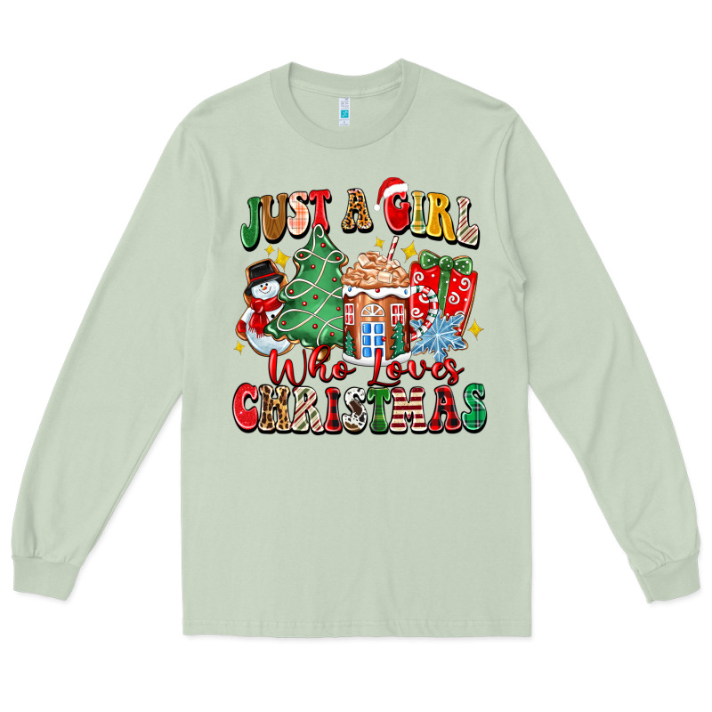 Just A Girl Who Loves Christmas Long Sleeve Tee by Zillion Design Studio | Teevron