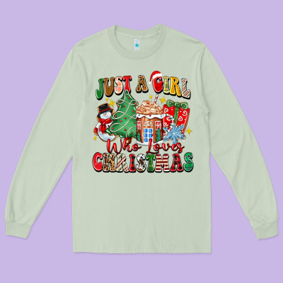 Long Sleeve Tee just a girl who loves christmas