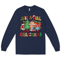 Navy just a girl who loves christmas Long Sleeve Tee - Zillion Design Studio