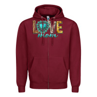 Burgundy love mom western Zipper Hoodie - texasbilliewilder