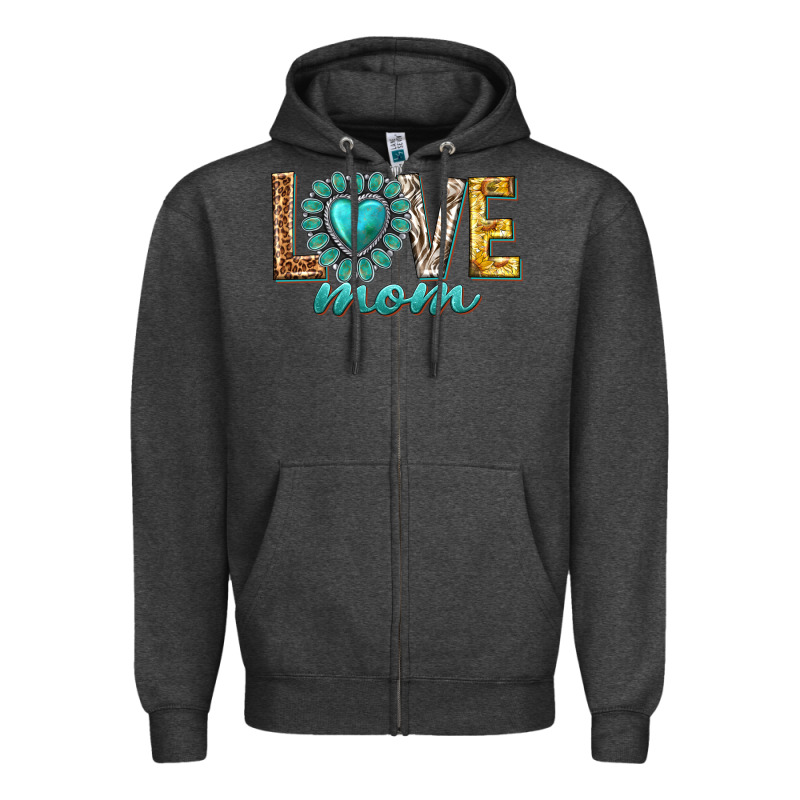 Love Mom Western Zipper Hoodie by texasbilliewilder | Teevron