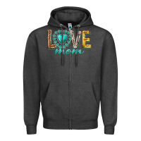 Charcoal Heather love mom western Zipper Hoodie - texasbilliewilder