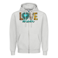 Dove Grey love mom western Zipper Hoodie - texasbilliewilder