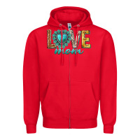 Red love mom western Zipper Hoodie - texasbilliewilder