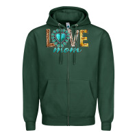 Sports Green love mom western Zipper Hoodie - texasbilliewilder