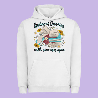 Reading Is Dreaming With Your Eyes Open Urban Hoodie Designed By Maliassmallbusiness