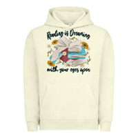Pigment Pistachio reading is dreaming with your eyes open Urban Hoodie - MaliasSmallBusiness