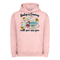Pigment Salmon reading is dreaming with your eyes open Urban Hoodie - MaliasSmallBusiness