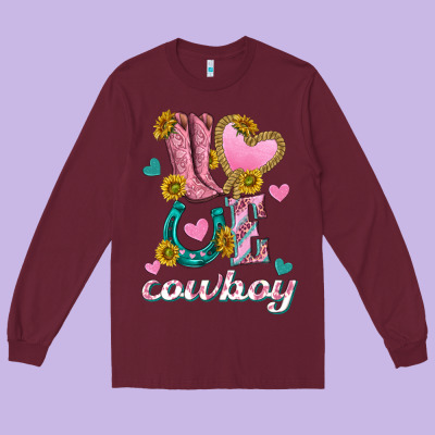 Long Sleeve Tee love western cowboy