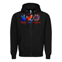 Black peace love america Zipper Hoodie - Zillion Design Studio