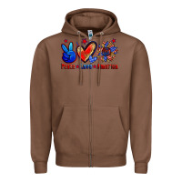 Chestnut peace love america Zipper Hoodie - Zillion Design Studio