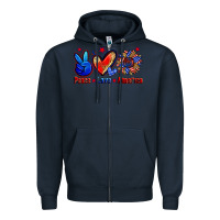 Navy peace love america Zipper Hoodie - Zillion Design Studio