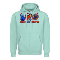 Seafoam peace love america Zipper Hoodie - Zillion Design Studio