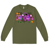Army Green halloween mama Long Sleeve Tee - AdoDesignShop