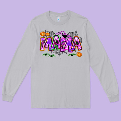 Halloween Mama Long Sleeve Tee Designed By Adodesignshop