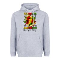 Heather Grey celebrate juneteenth know your history Heavyweight Hoodie - HRA Design Shop