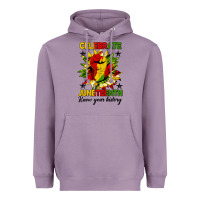 Lavender celebrate juneteenth know your history Heavyweight Hoodie - HRA Design Shop