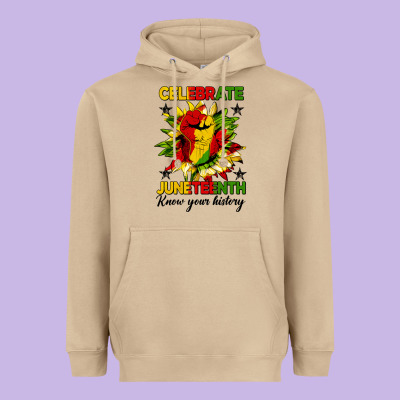 Celebrate Juneteenth Know Your History Heavyweight Hoodie Designed By Hra Design Shop
