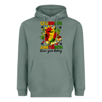 Sage celebrate juneteenth know your history Heavyweight Hoodie - HRA Design Shop