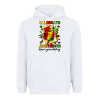 White celebrate juneteenth know your history Heavyweight Hoodie - HRA Design Shop