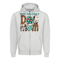 Dove Grey kinda busy being a dog mom Zipper Hoodie - texasbilliewilder