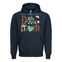 Navy kinda busy being a dog mom Zipper Hoodie - texasbilliewilder