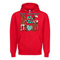 Red kinda busy being a dog mom Zipper Hoodie - texasbilliewilder