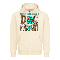 Sandshell kinda busy being a dog mom Zipper Hoodie - texasbilliewilder
