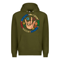 Army Green advocate inclusion equity equality accept adapt Premium Hoodie - MaliasSmallBusiness