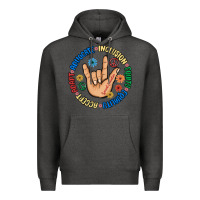 Charcoal Heather advocate inclusion equity equality accept adapt Premium Hoodie - MaliasSmallBusiness
