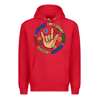 Red advocate inclusion equity equality accept adapt Premium Hoodie - MaliasSmallBusiness