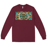 Burgundy Blessed With Sunflower And Gemstone Long Sleeve Tee - RanaPortraitStore