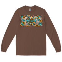 Chestnut Blessed With Sunflower And Gemstone Long Sleeve Tee - RanaPortraitStore