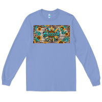 Colony Blue Blessed With Sunflower And Gemstone Long Sleeve Tee - RanaPortraitStore