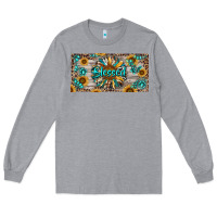 Heather Grey Blessed With Sunflower And Gemstone Long Sleeve Tee - RanaPortraitStore