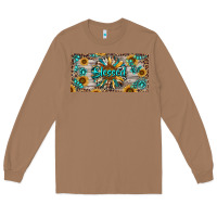 Toasted Coconut Blessed With Sunflower And Gemstone Long Sleeve Tee - RanaPortraitStore
