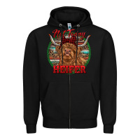 Black Highland Heifer Christmas Zipper Hoodie - RanaPortraitStore
