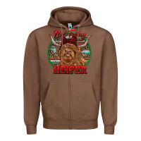 Chestnut Highland Heifer Christmas Zipper Hoodie - RanaPortraitStore