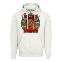 Oatmeal Heather Highland Heifer Christmas Zipper Hoodie - RanaPortraitStore