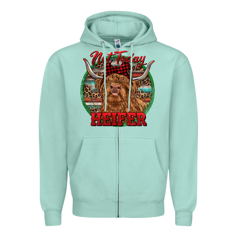 Highland Heifer Christmas Zipper Hoodie by RanaPortraitStore | Teevron