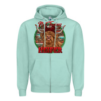 Seafoam Highland Heifer Christmas Zipper Hoodie - RanaPortraitStore