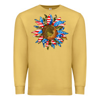 Antique Gold sunflower front Premium Sweatshirt - AdoDesignShop