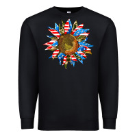 Black sunflower front Premium Sweatshirt - AdoDesignShop