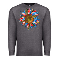 Charcoal Heather sunflower front Premium Sweatshirt - AdoDesignShop