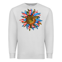 Dove Grey sunflower front Premium Sweatshirt - AdoDesignShop