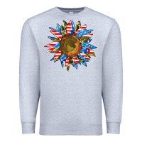 Heather Grey sunflower front Premium Sweatshirt - AdoDesignShop