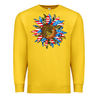 Lemon sunflower front Premium Sweatshirt - AdoDesignShop