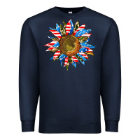 Navy sunflower front Premium Sweatshirt - AdoDesignShop